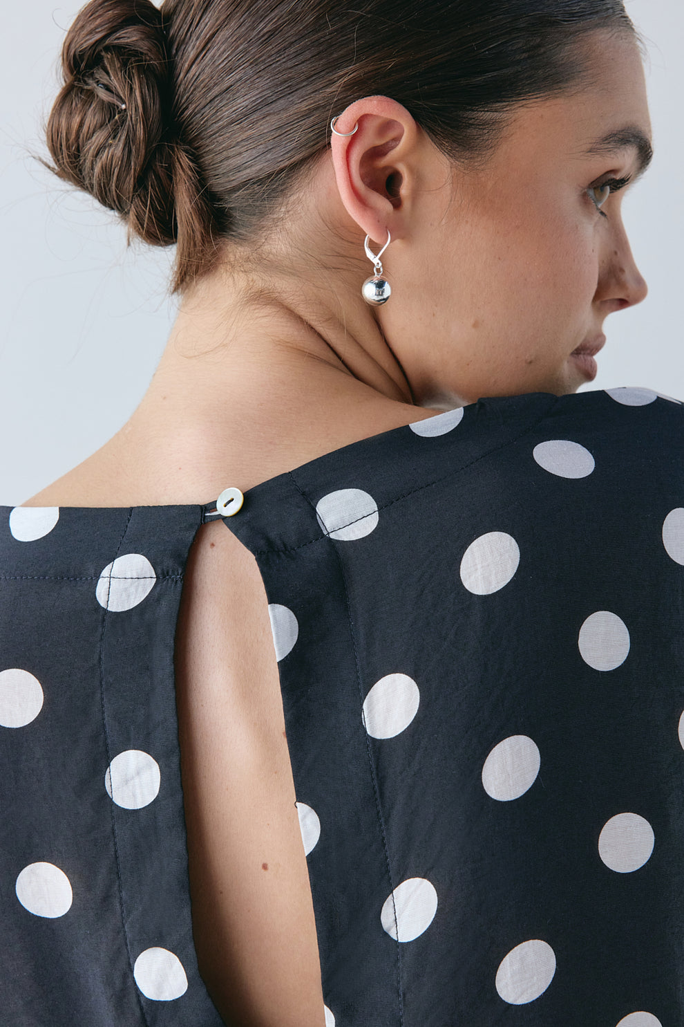 Ava Top Black Polka Dot 