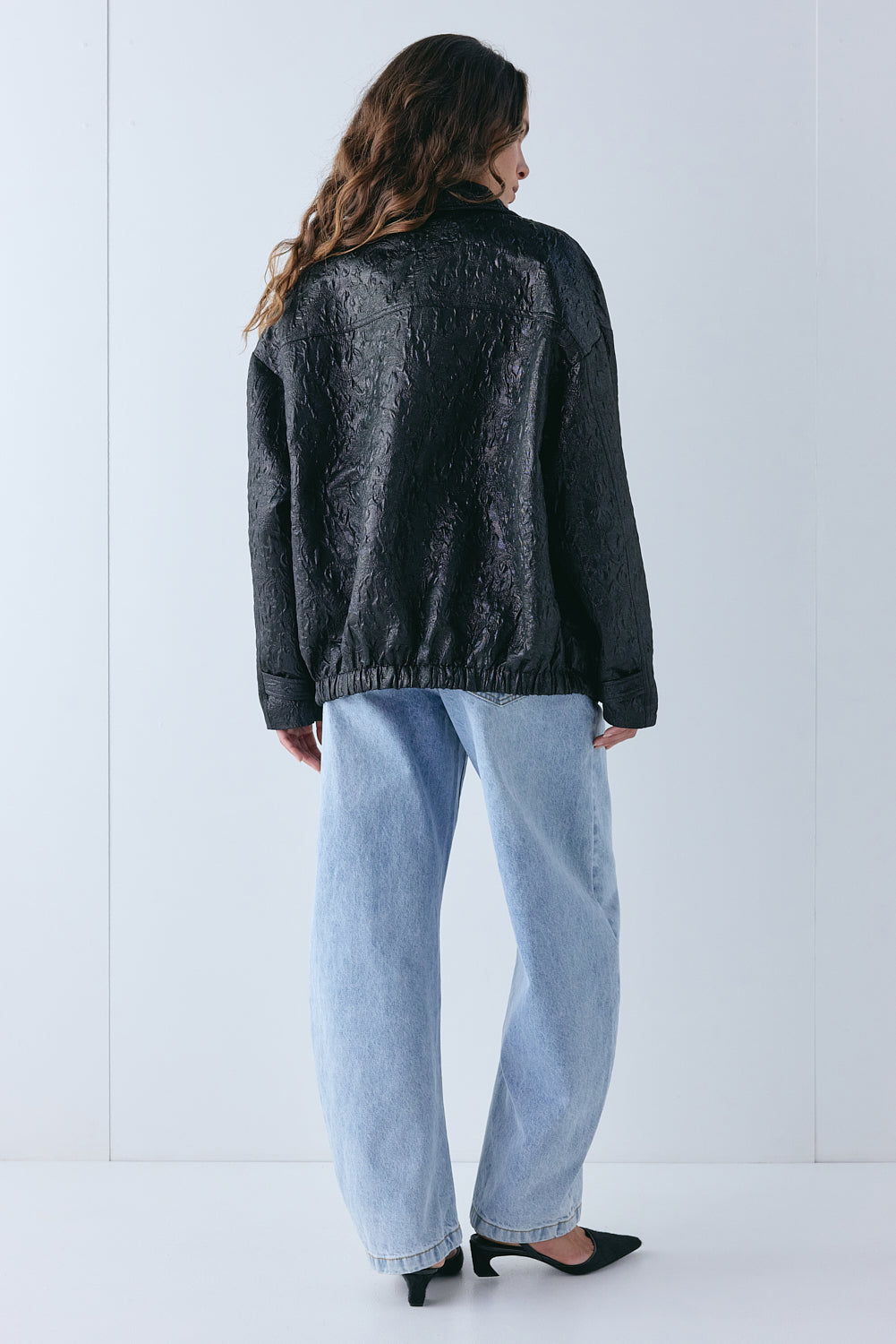 Winslow Jacquard Bomber Jacket Black