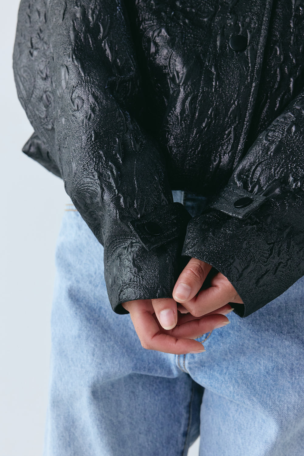 Winslow Jacquard Bomber Jacket Black