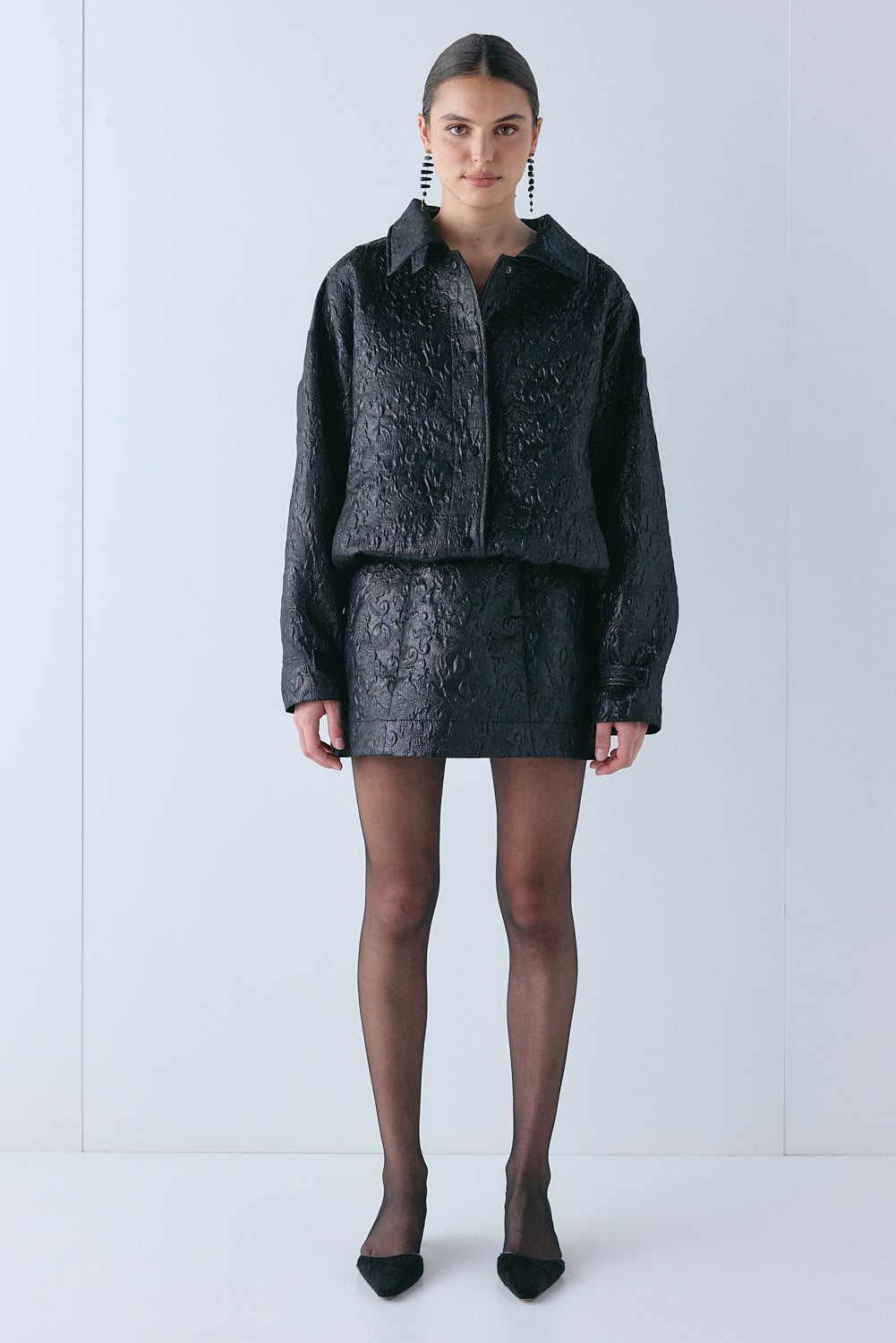 Winslow Jacquard Bomber Jacket Black - size:Hailey:AU 6 / US 2