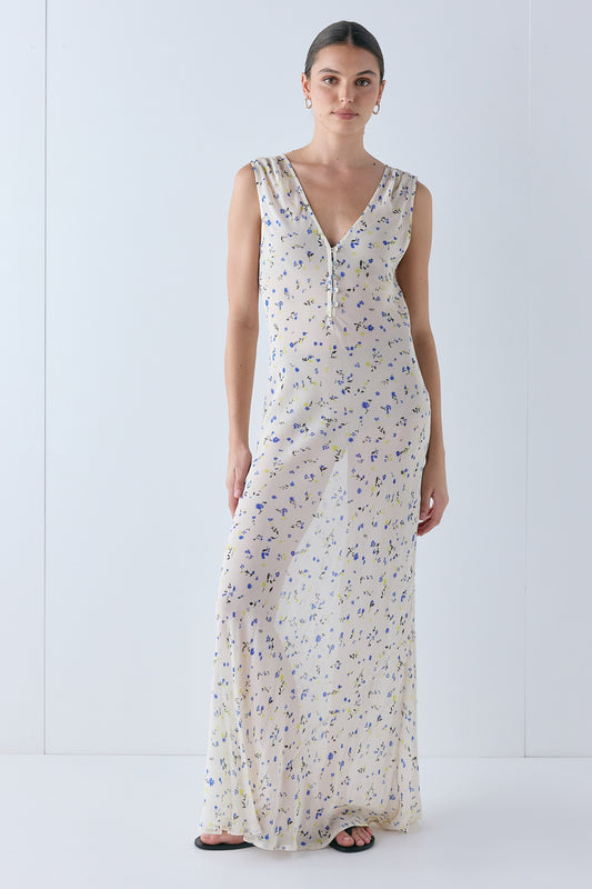 Luci Sheer Maxi Dress Millefleur - size:Hailey:AU 6 / US 2