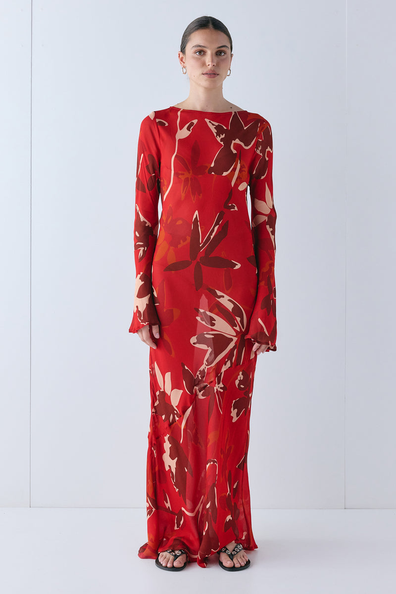 Luka Sheer Maxi Dress Deep End - size:Hailey:AU 6 / US 2