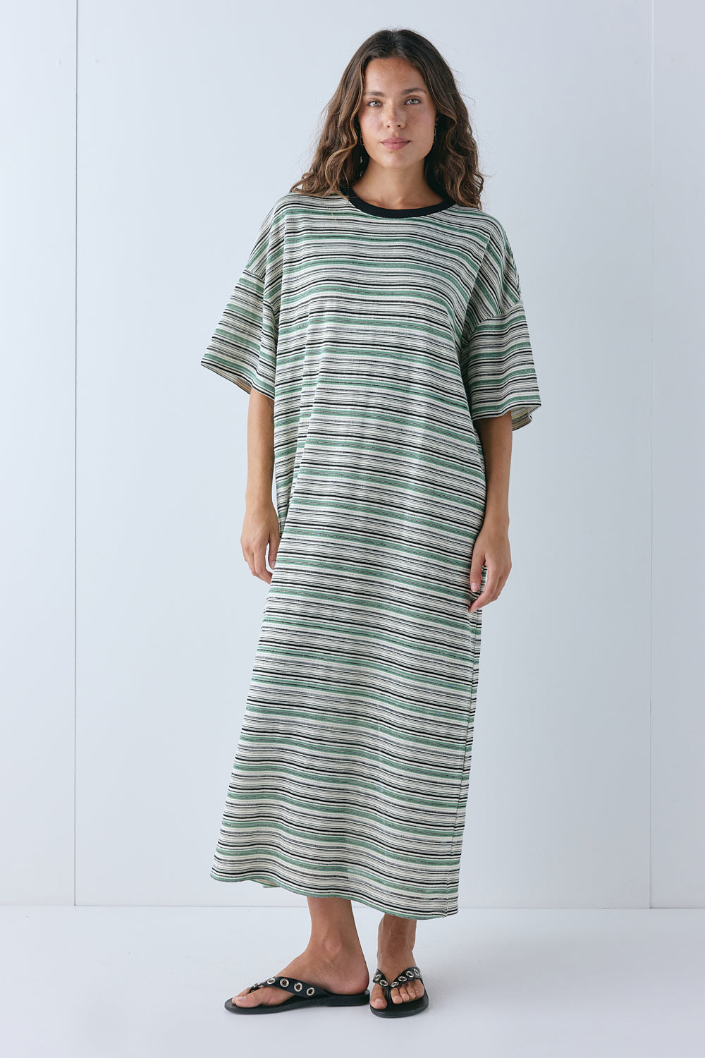 Willow Maxi Dress Green Stripe - size:Stephanie:AU 6 / US 2