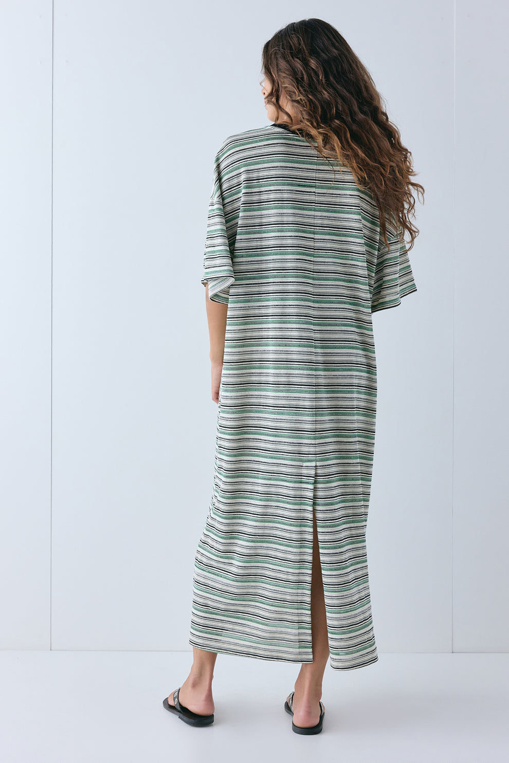 Willow Maxi Dress Green Stripe
