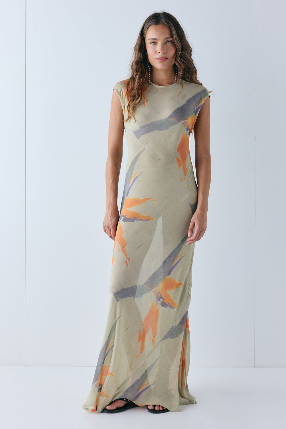 Grace Sheer Maxi Dress Paradise - size:Stephanie:AU 6 / US 2