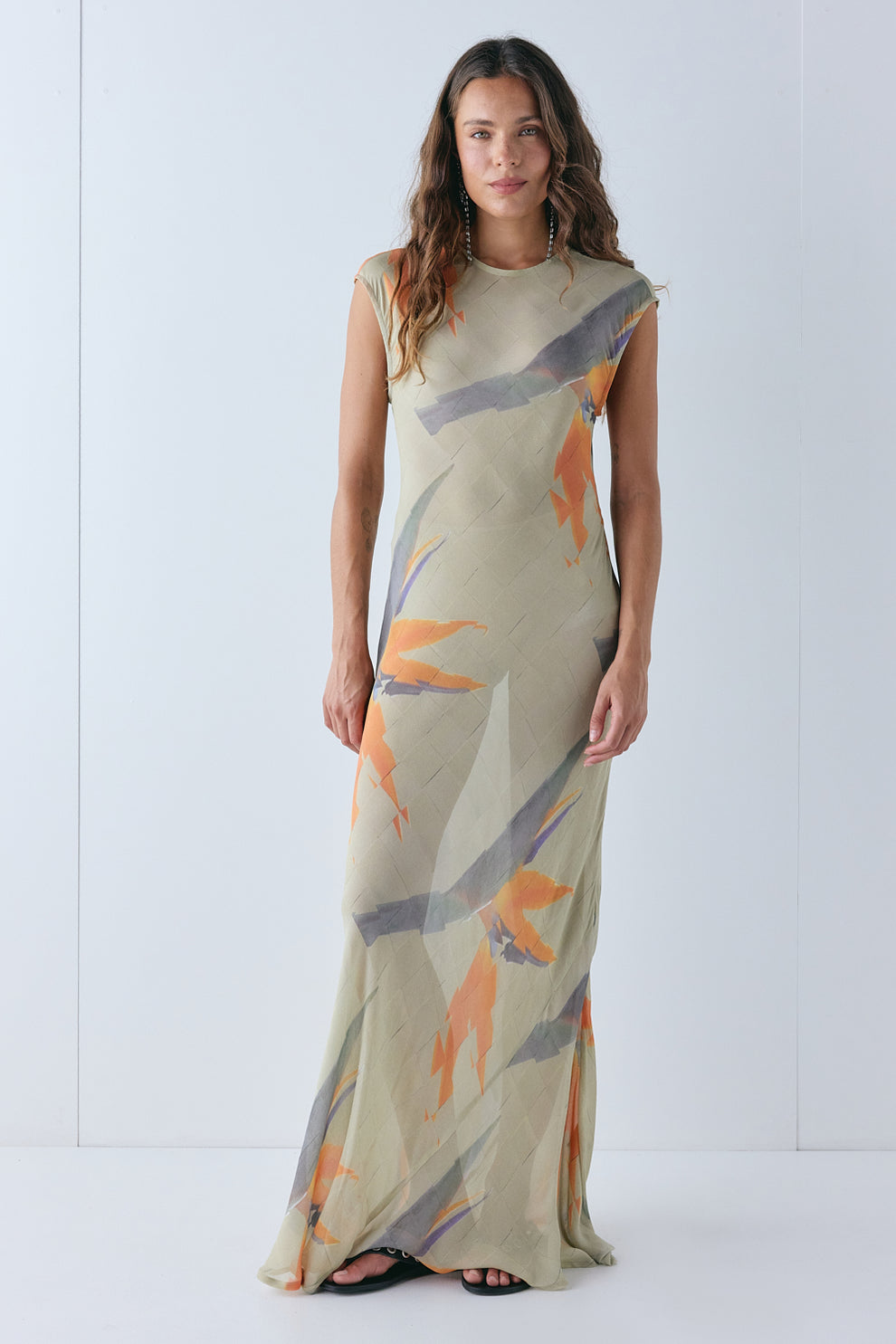 Grace Sheer Maxi Dress Paradise - size:Stephanie:AU 6 / US 2