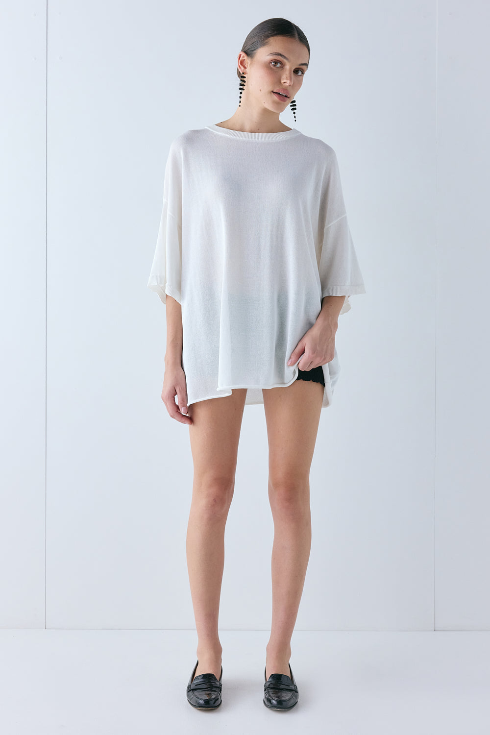 Willow Knit Tee Cream - size:Hailey:AU 6 / US 2