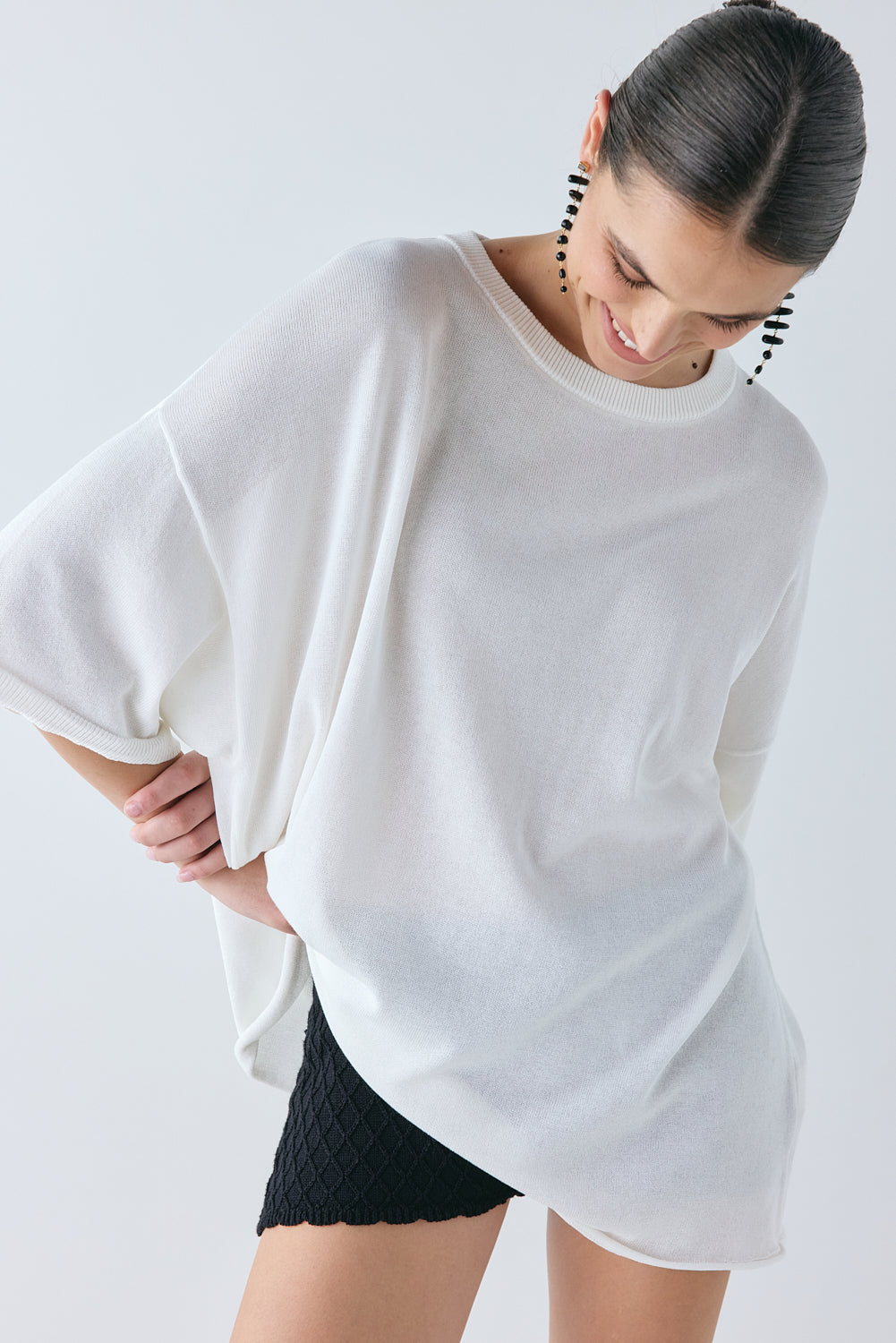 Willow Knit Tee Cream