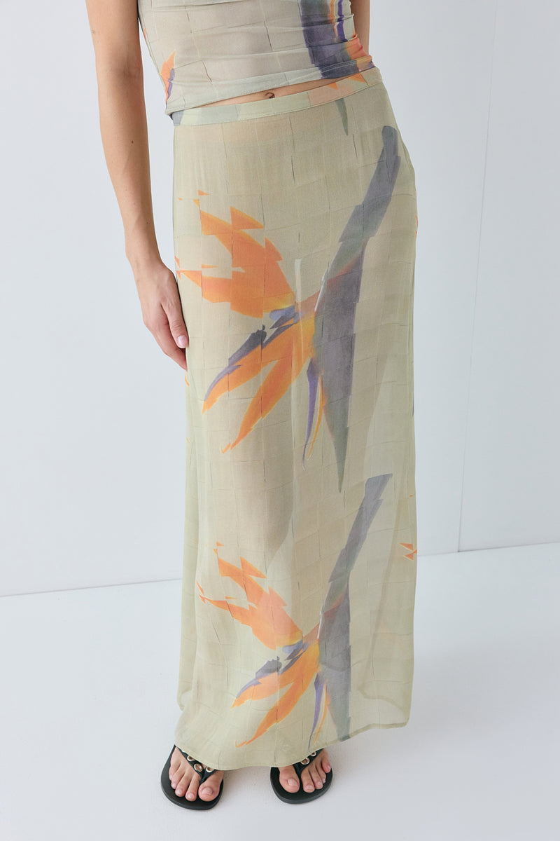 Vilma Sheer Maxi Skirt Paradise