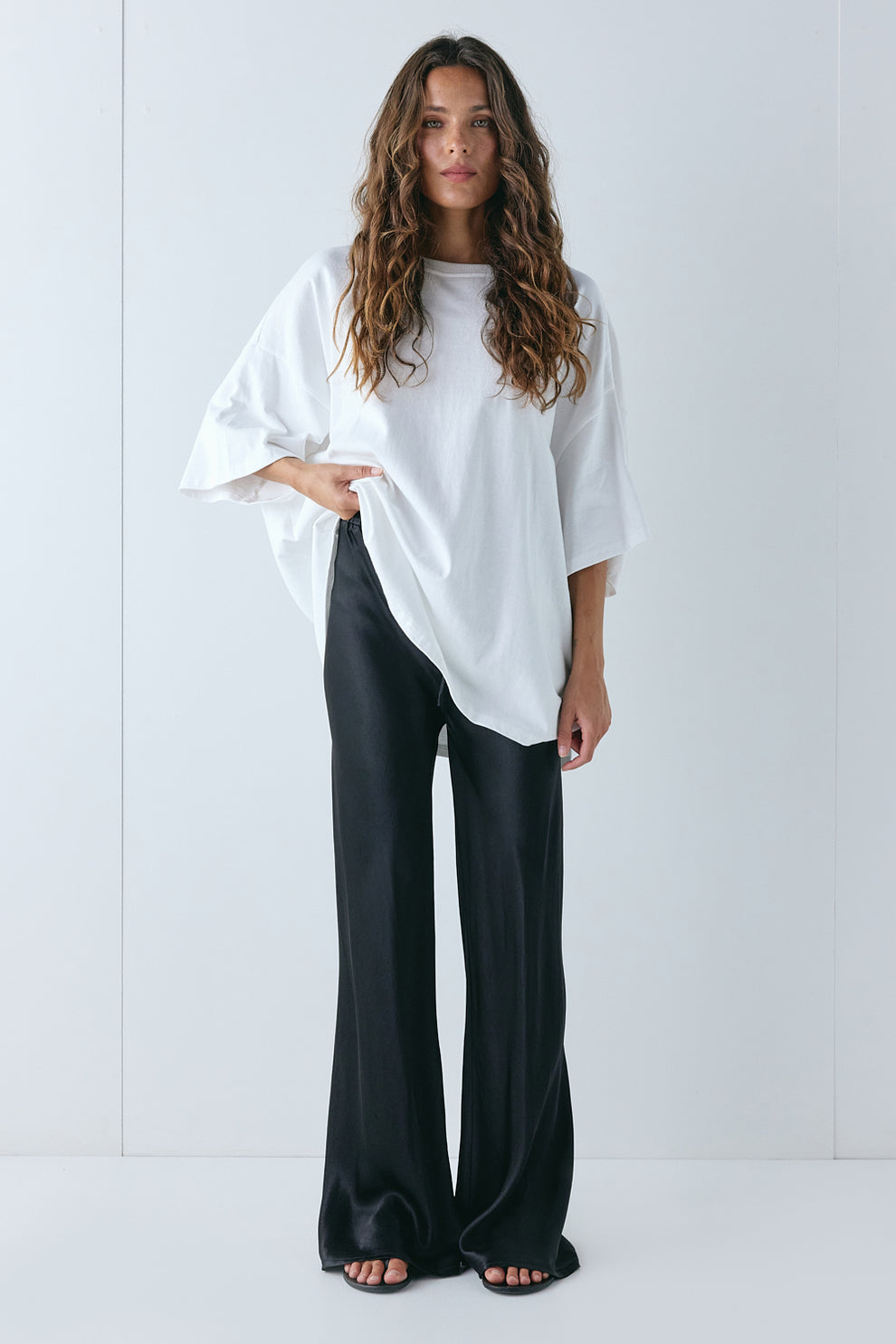 Rae Satin Pants Black - size:Stephanie:AU 6 / US 2