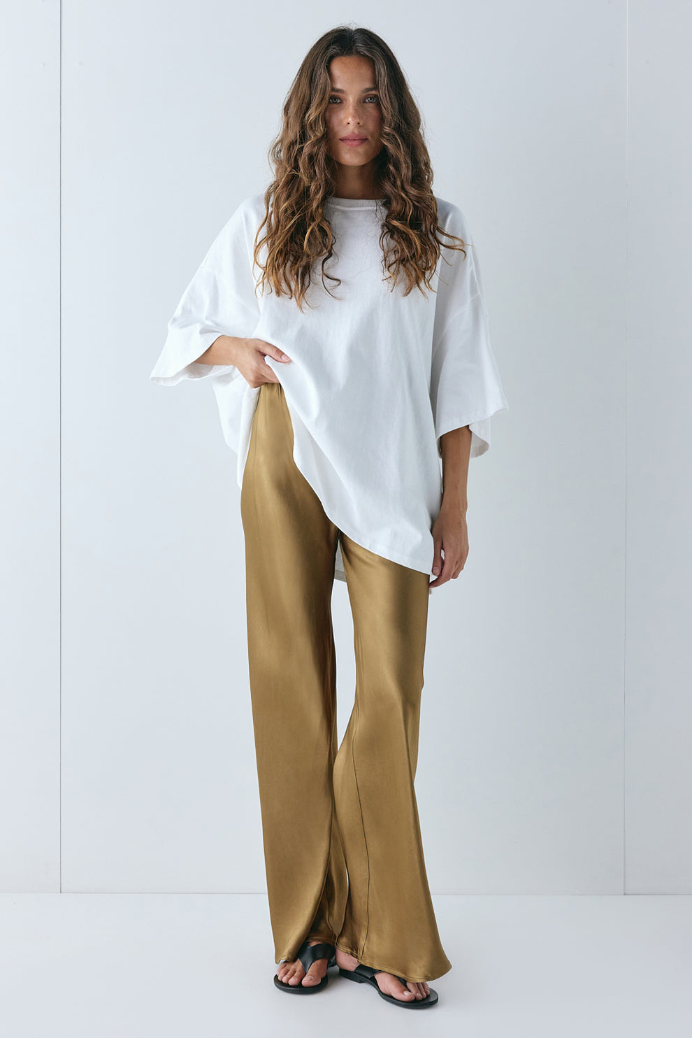 Rae Satin Pants Copper - size:Stephanie:AU 6 / US 2