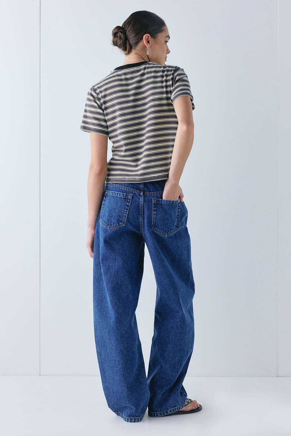 Lennox Tee Charcoal Stripe