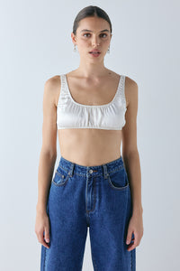 Sloane Satin Bralette Cream