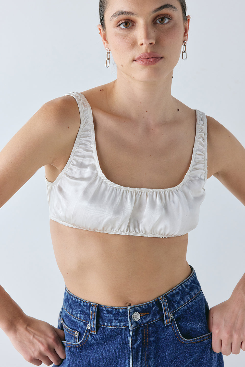 Sloane Satin Bralette Cream