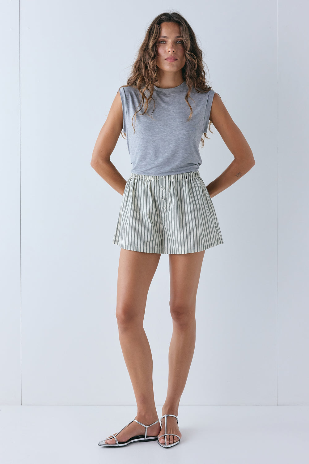 Eira Shorts Cream Stripe