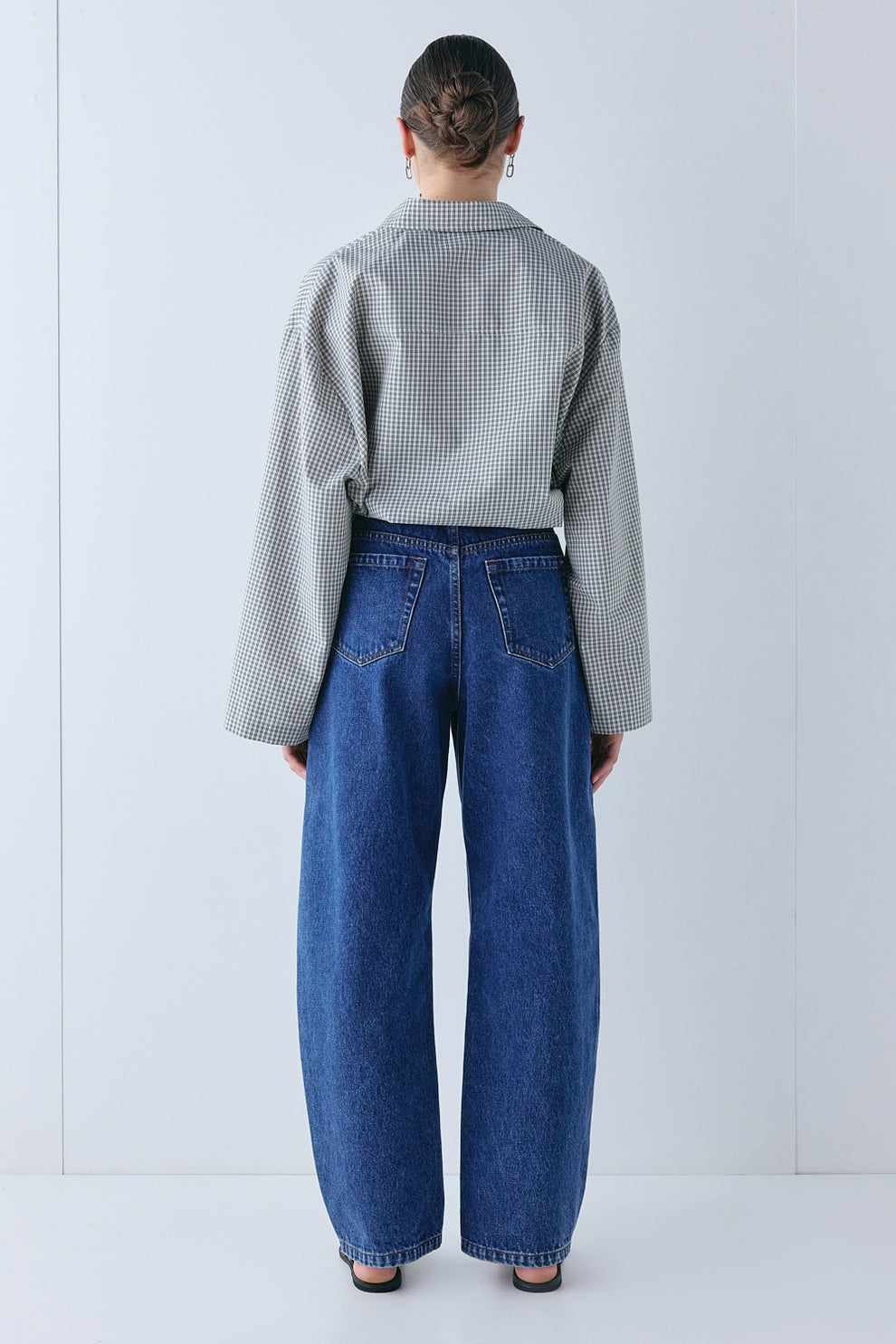 Spencer Mid Rise Barrel Denim Jeans Blue 