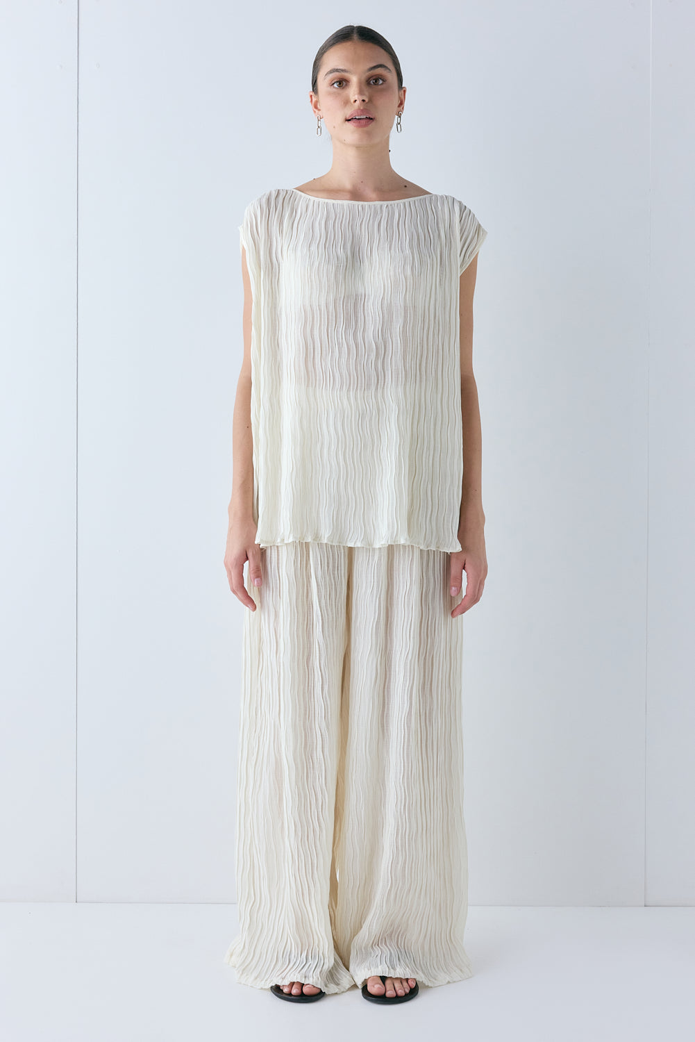 Gia Sheer Pants Cream 