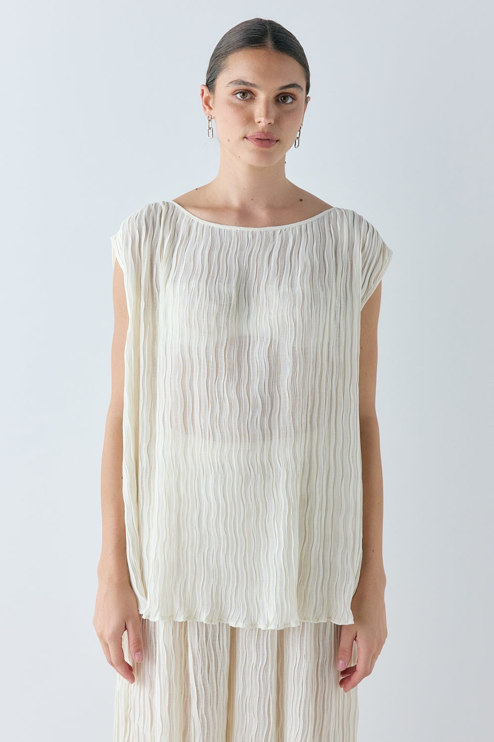 Claudia Sheer Top Cream - size:Hailey:AU 6 / US 2