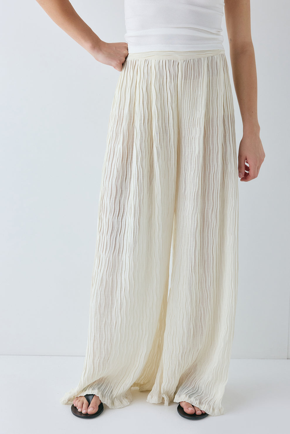 Gia Sheer Pants Cream 