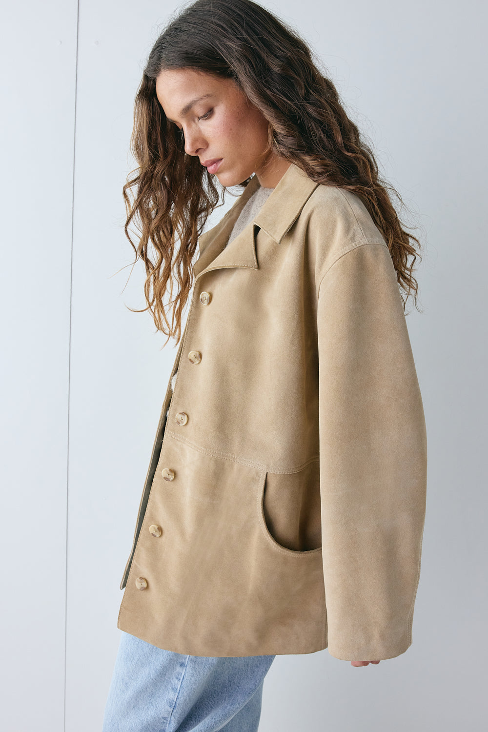 Preston Suede Jacket Camel 