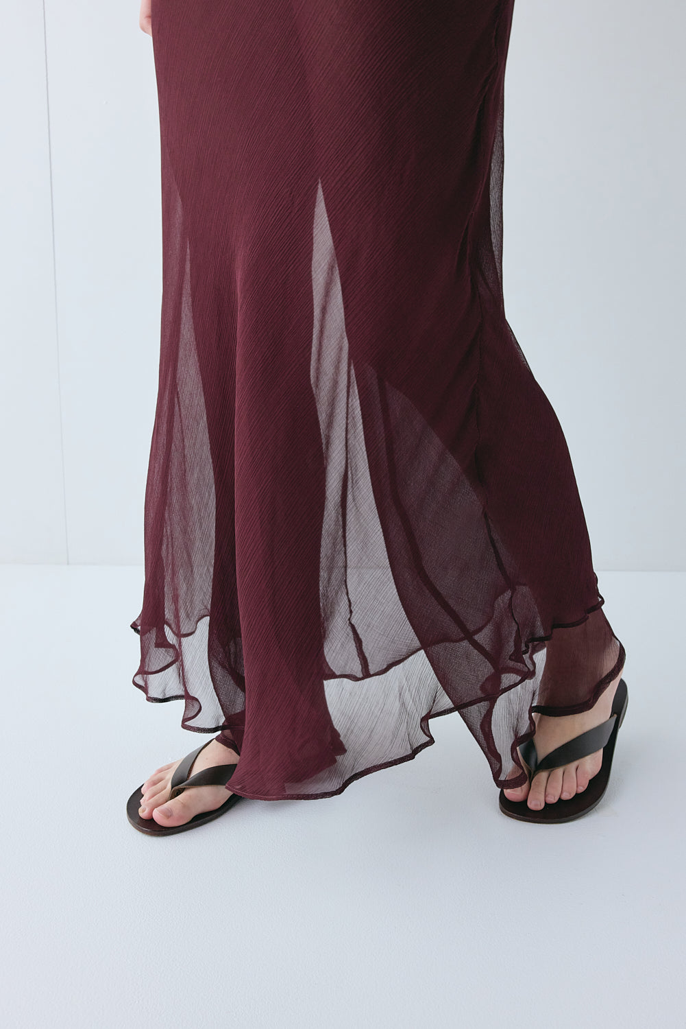 Francesca Sheer Maxi Dress Burgundy – VRG GRL