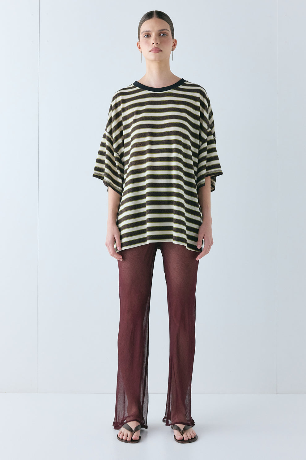 Remi Sheer Pants Burgundy - size:Miah:AU 6 / US 2