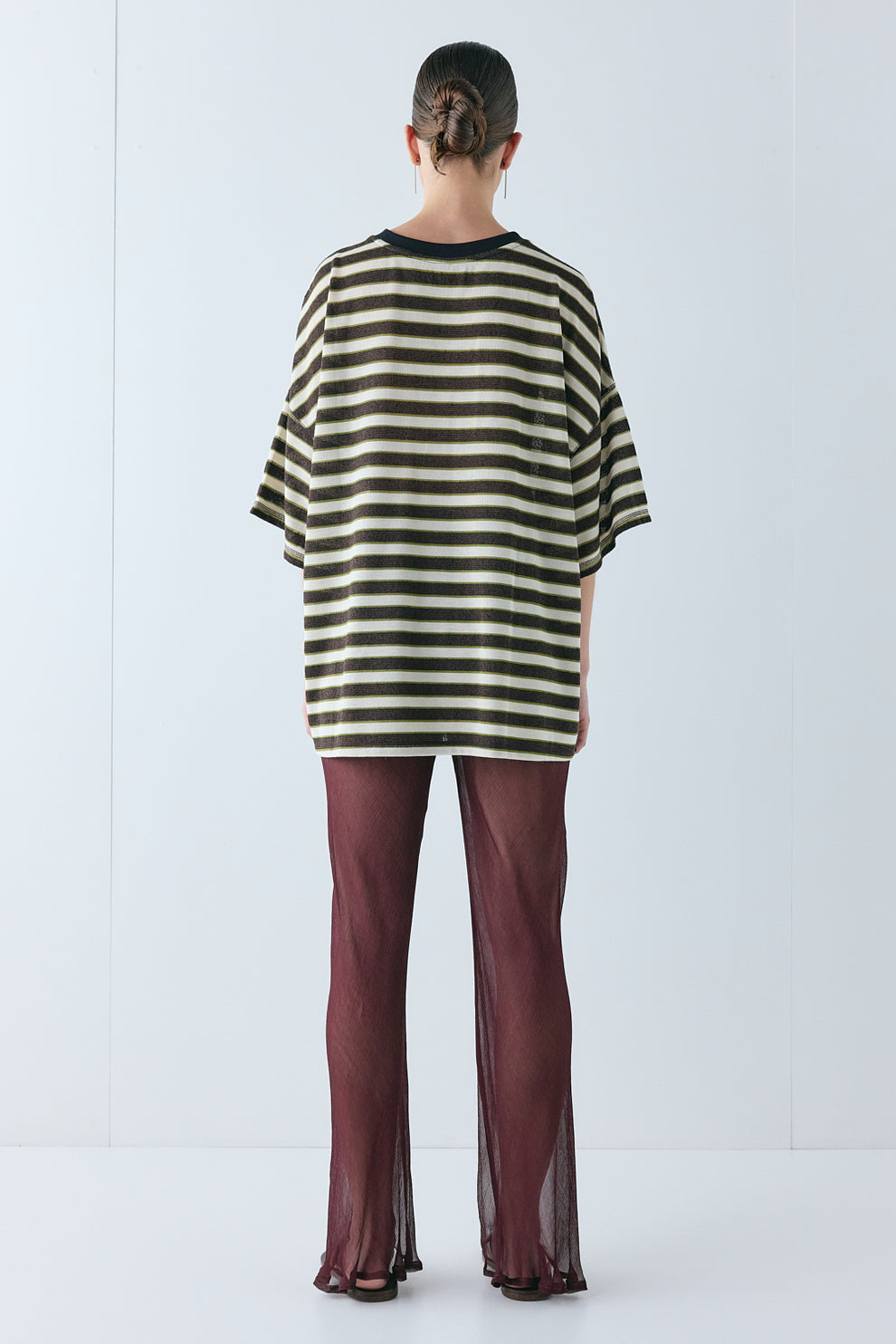 Remi Sheer Pants Burgundy