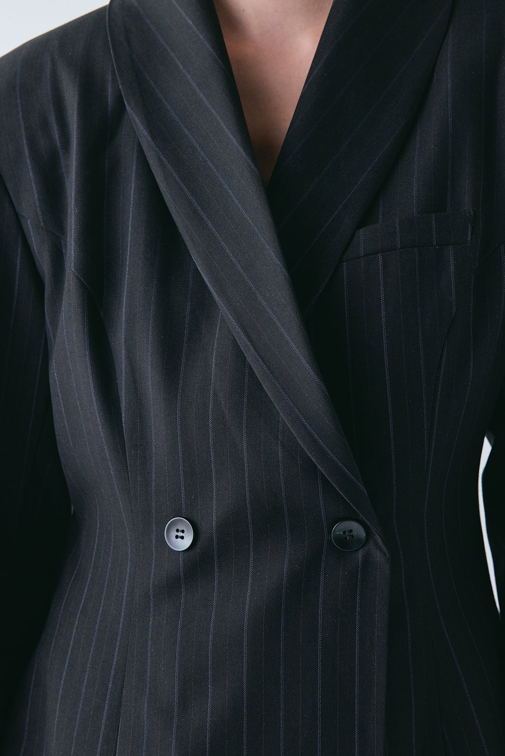 Yara Blazer Black Pinstripe 