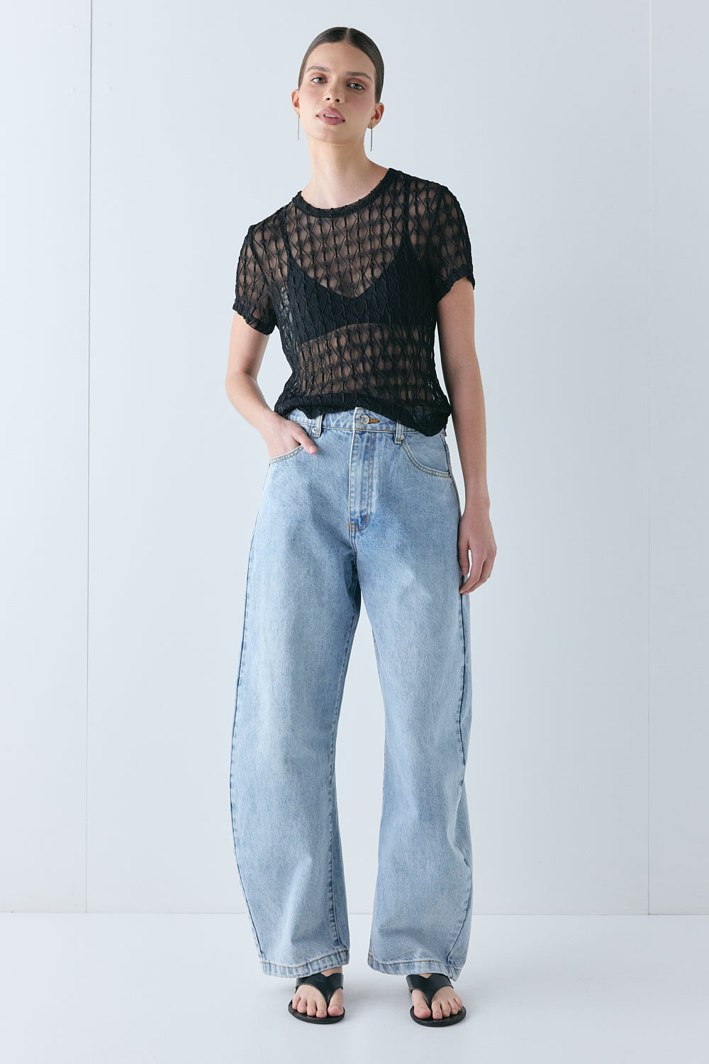 Lennox Mesh Tee Black