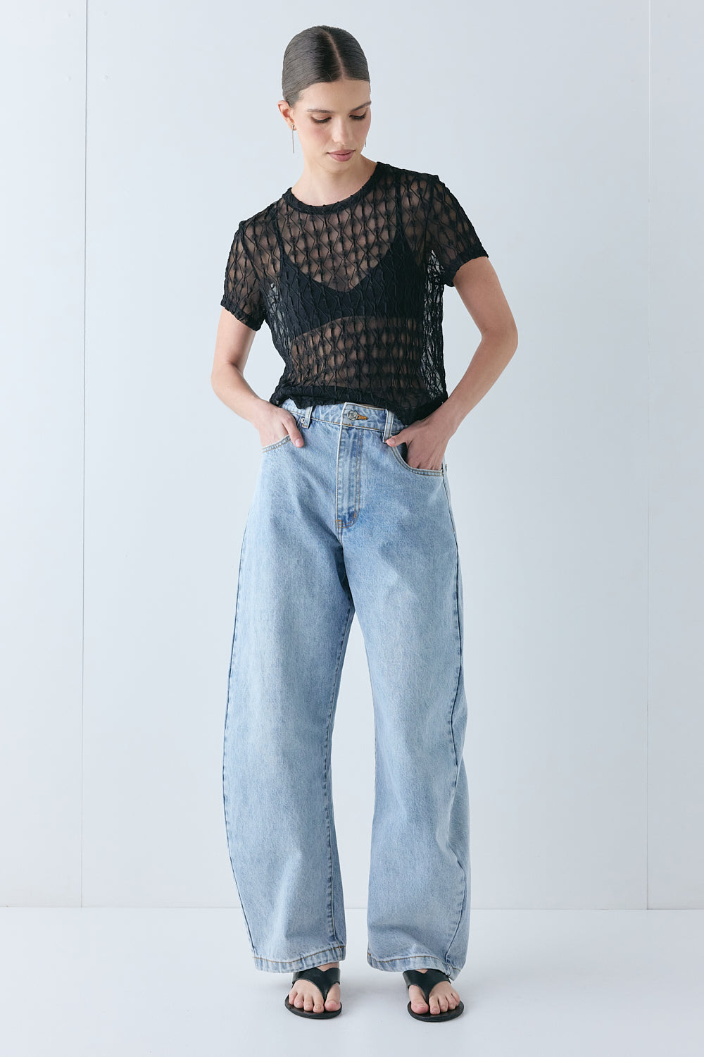 Lennox Mesh Tee Black