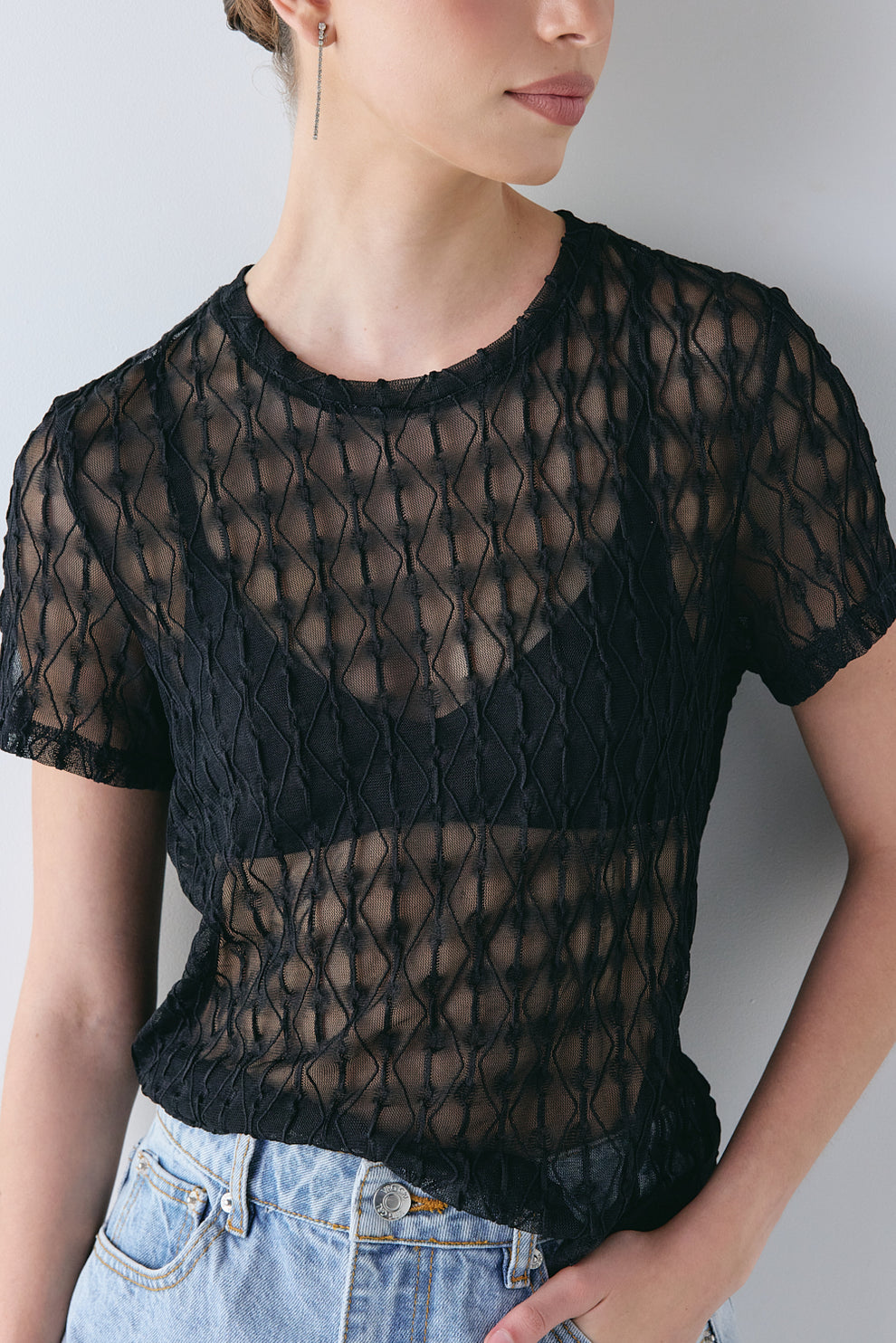 Lennox Mesh Tee Black