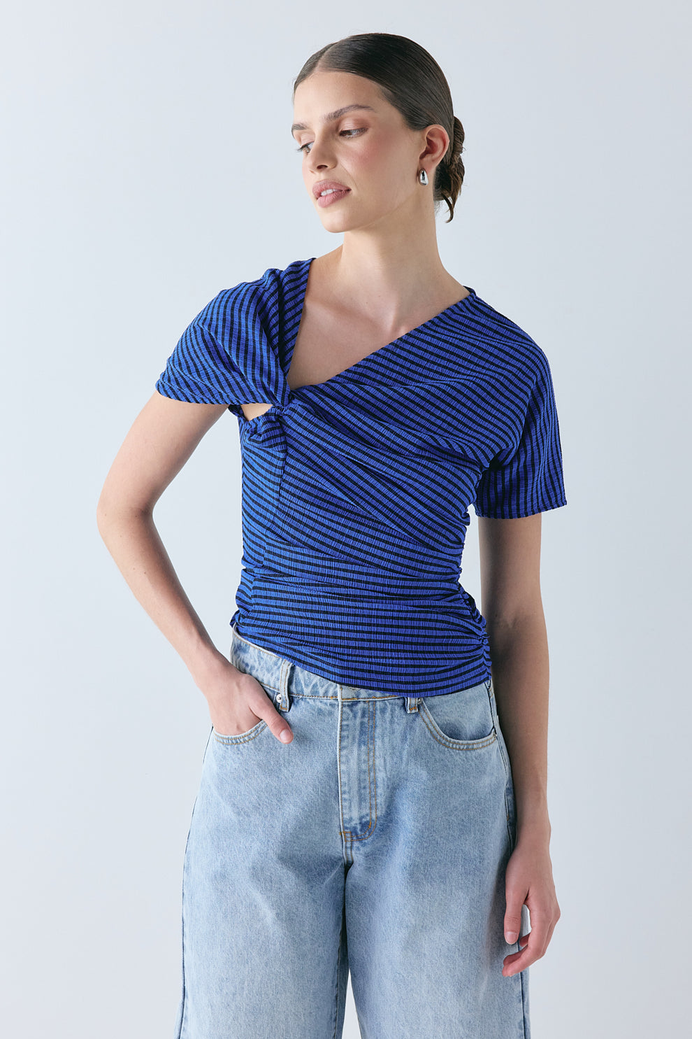 Juliette Top Cobalt Check - size:Miah:AU 6 / US 2