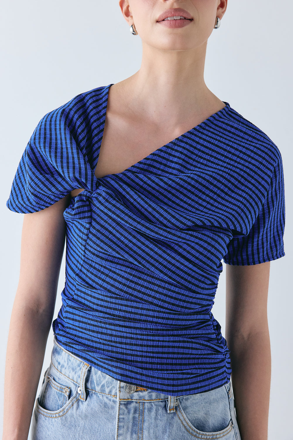 Juliette Top Cobalt Check 