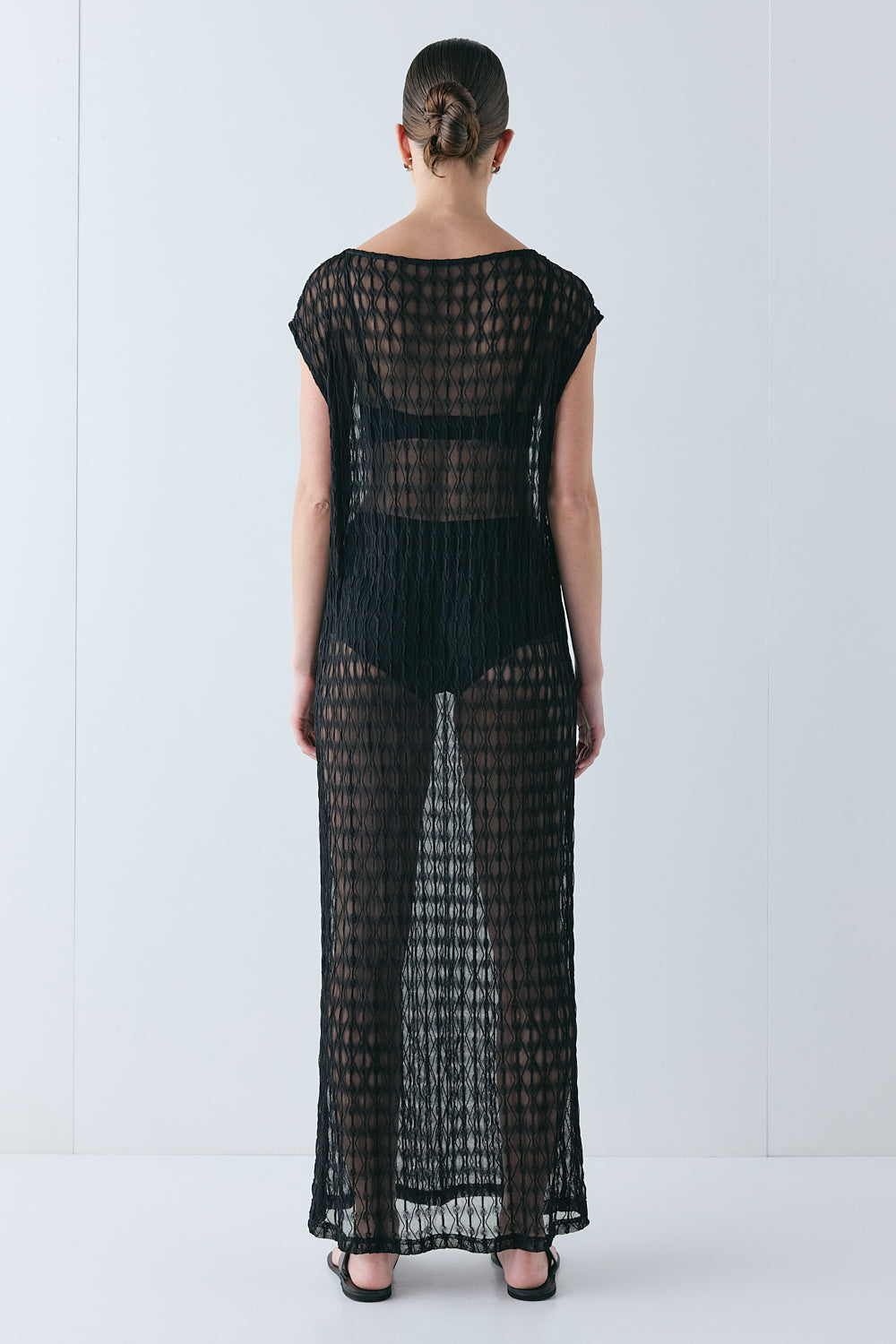 Ariane Sheer Maxi Dress Black