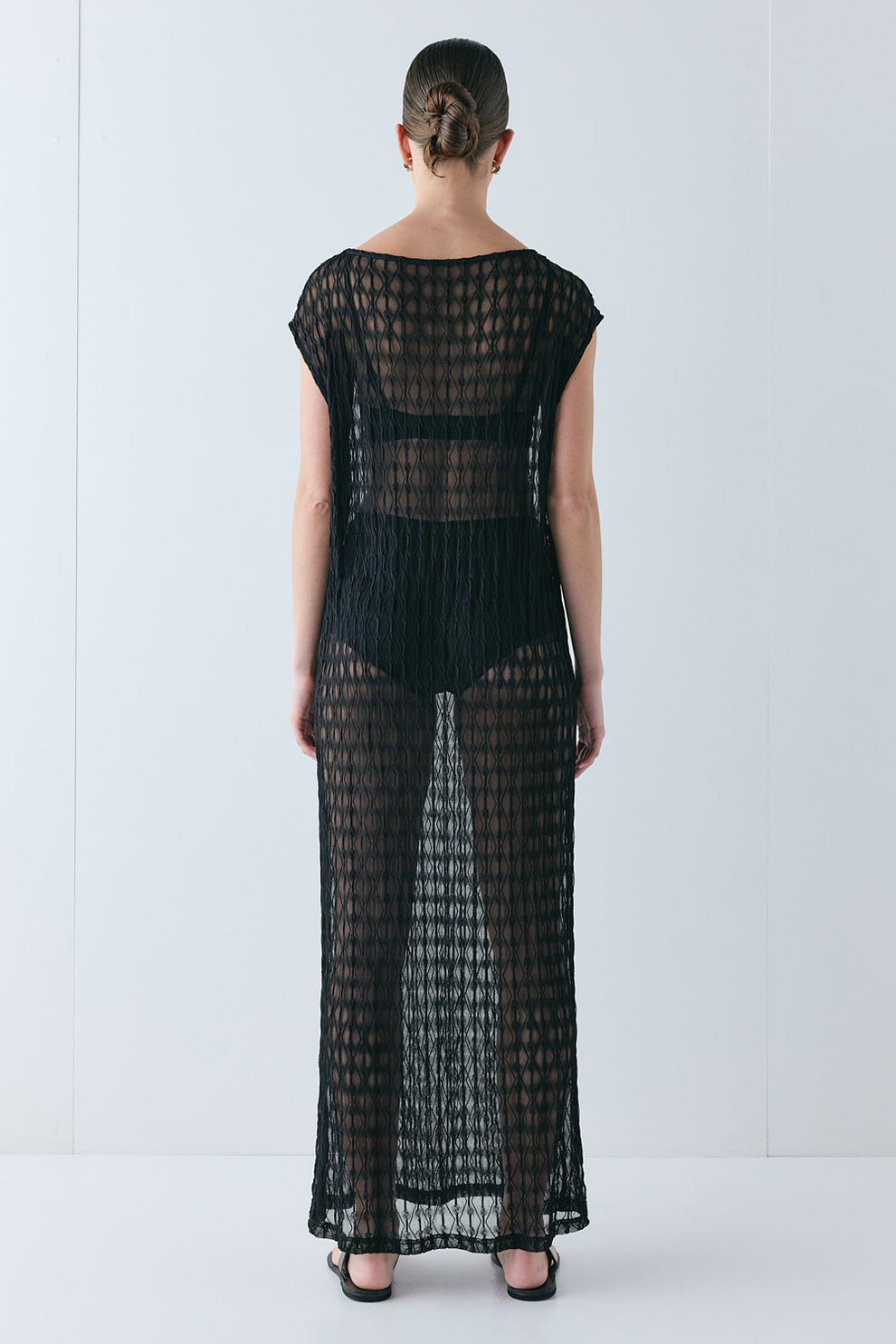 Ariane Sheer Maxi Dress Black