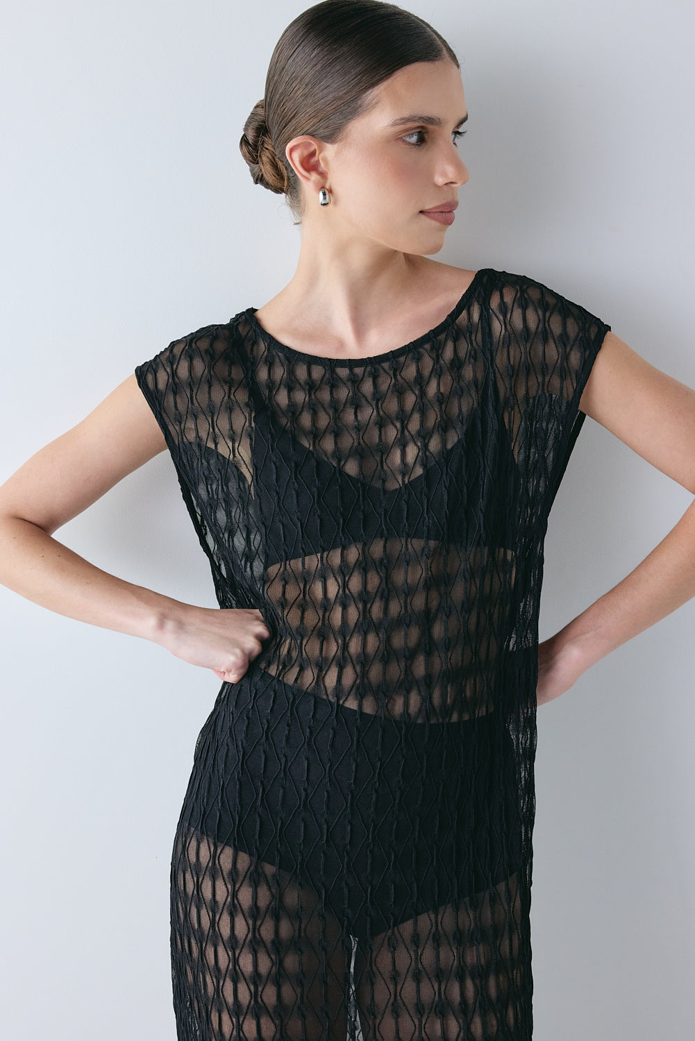 Ariane Sheer Maxi Dress Black