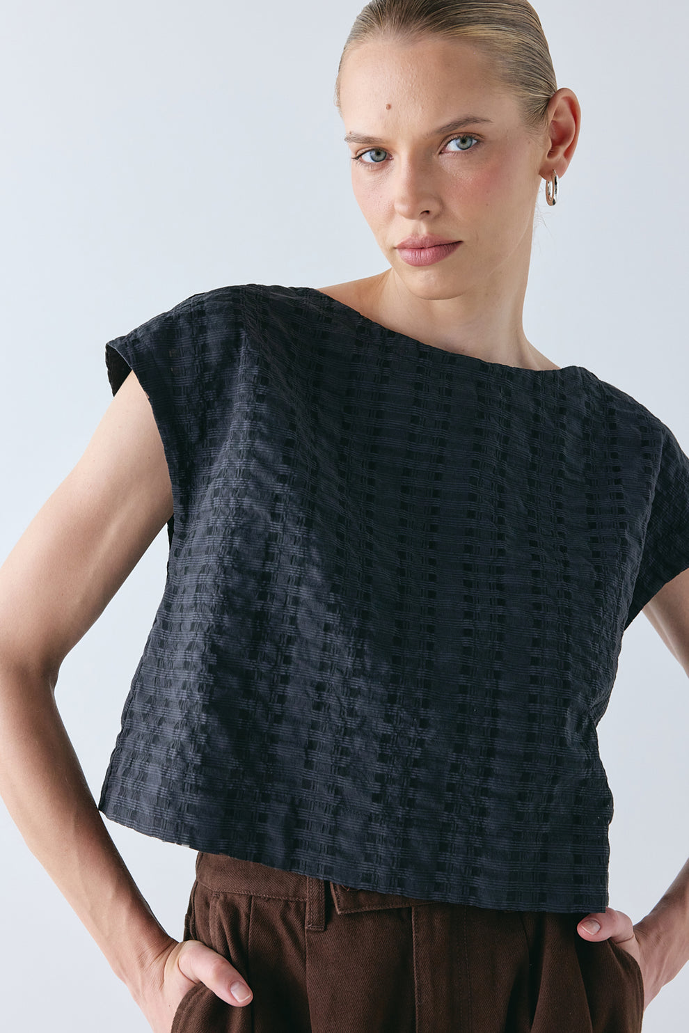 Nami Top Black Check 