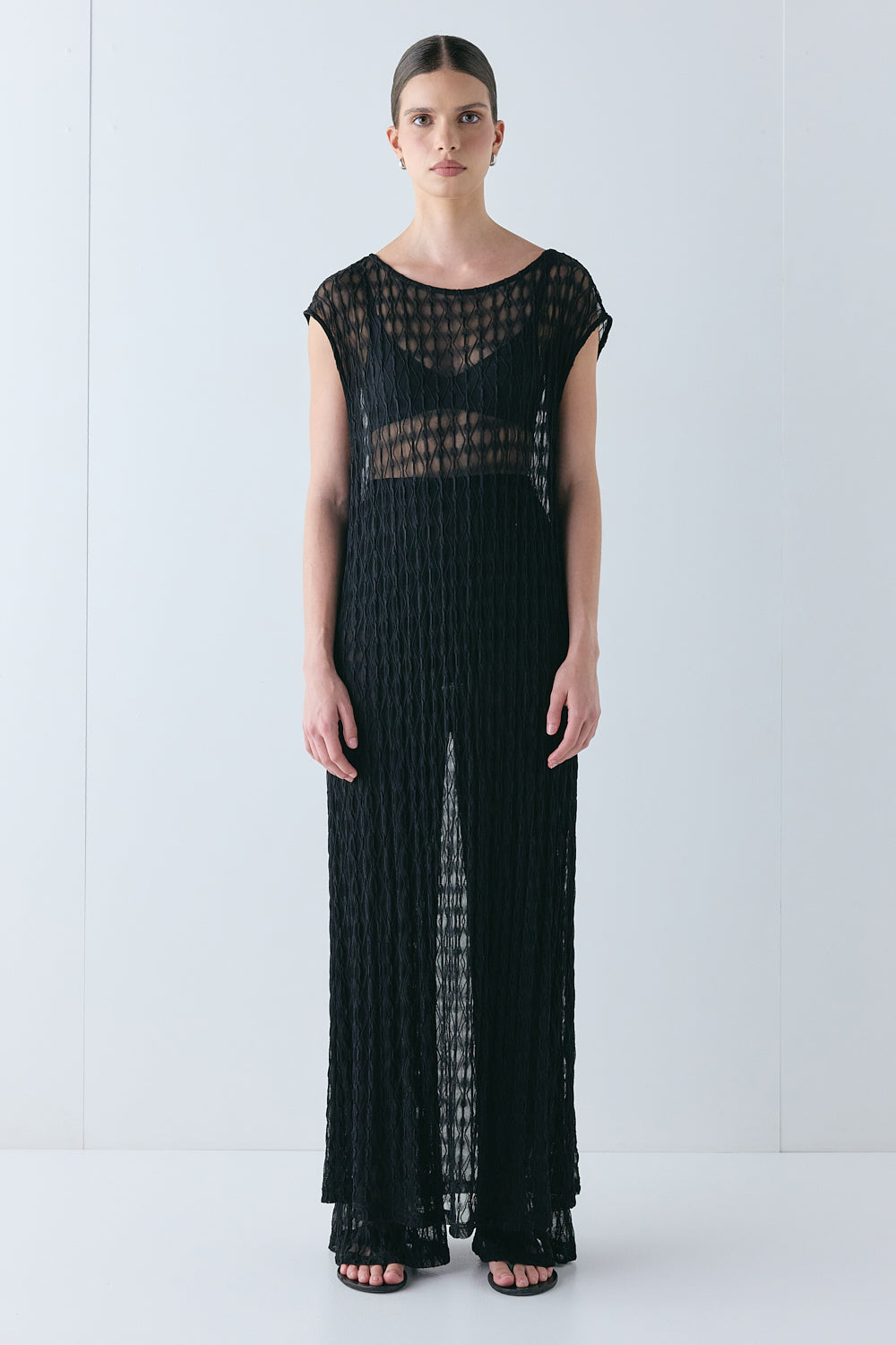 Ariane Sheer Maxi Dress Black