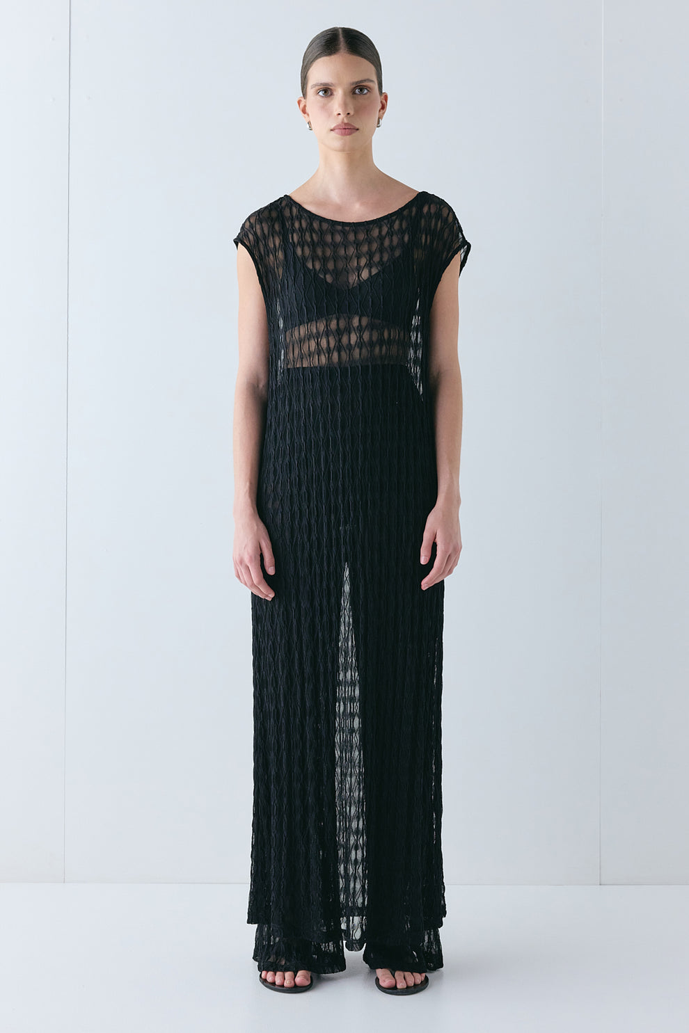 Ariane Sheer Maxi Dress Black