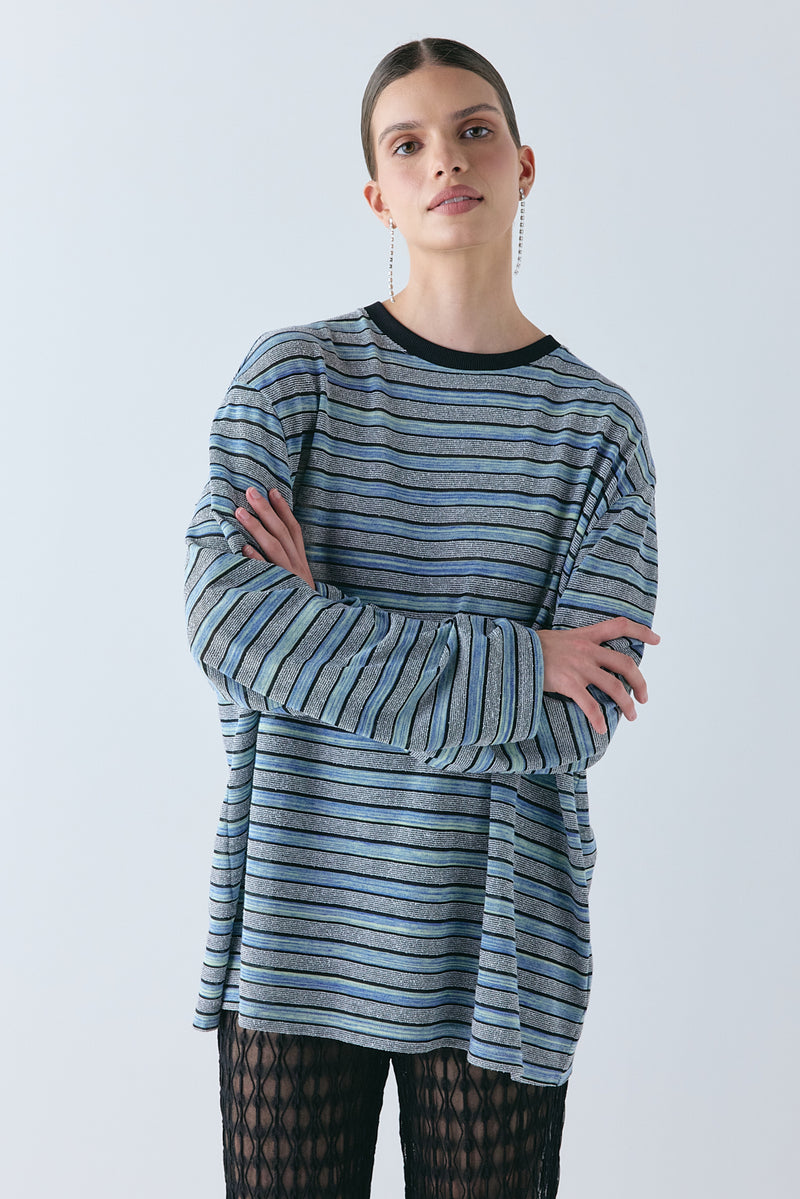 Willow Long Sleeve Tee Blue Stripe 