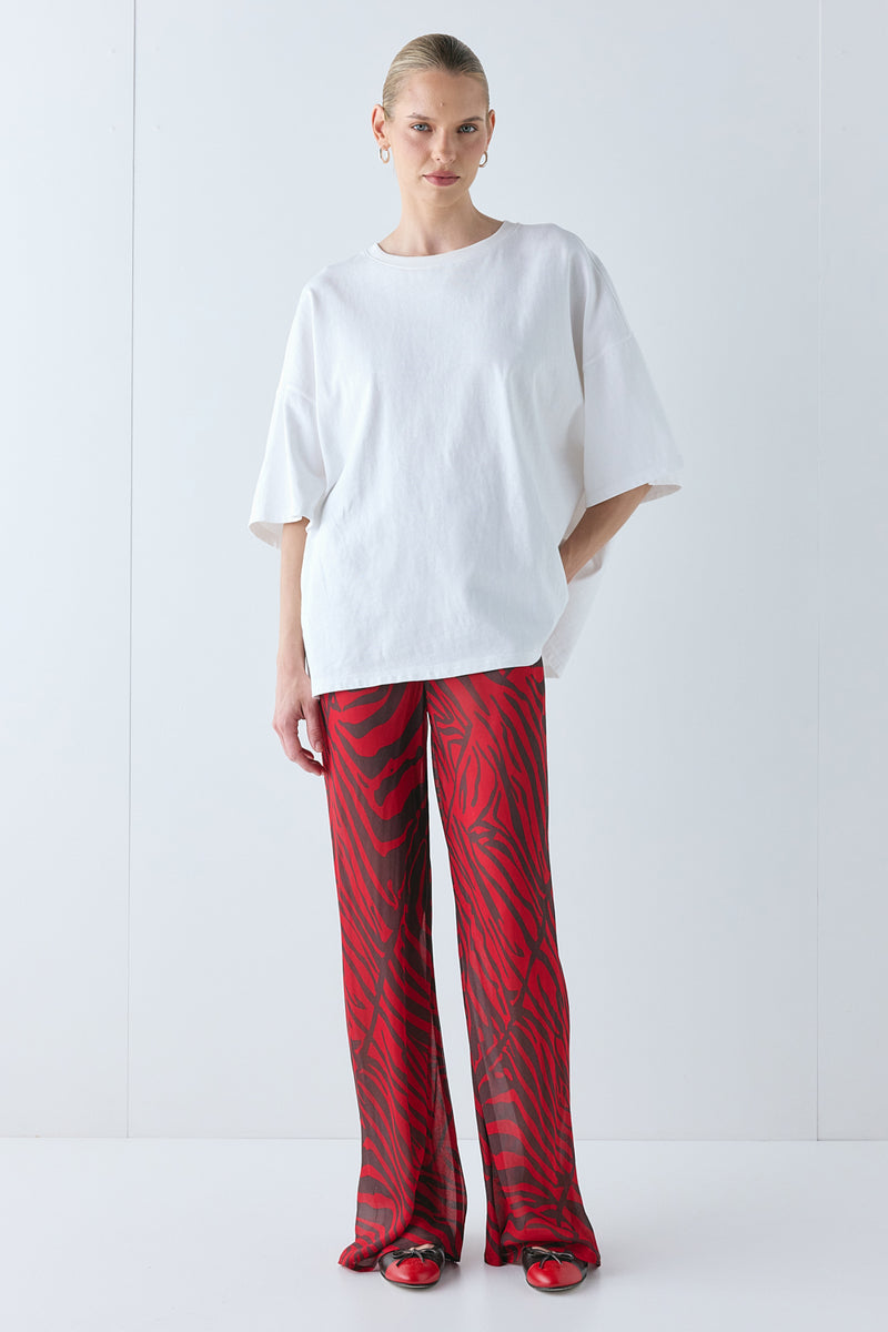 Remi Sheer Pants Red Zebra - size:Karolina:AU 6 / US 2