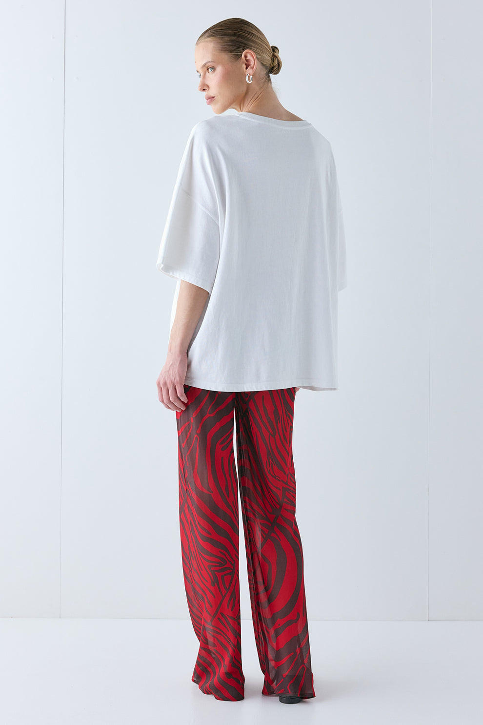 Remi Sheer Pants Red Zebra 