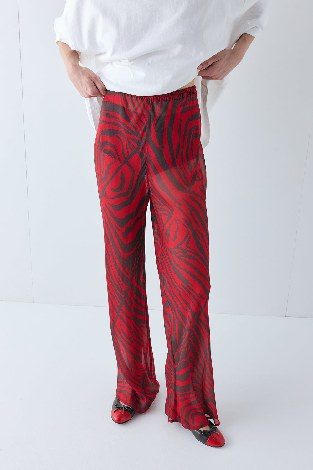 Remi Sheer Pants Red Zebra 