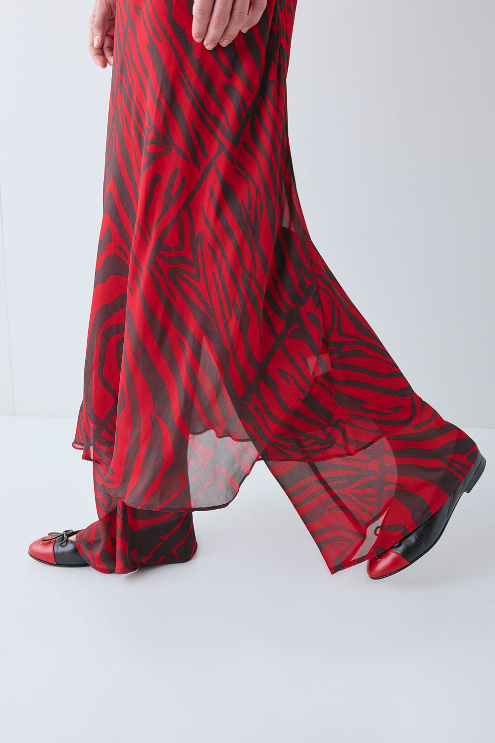 Francesca Sheer Maxi Dress Red Zebra