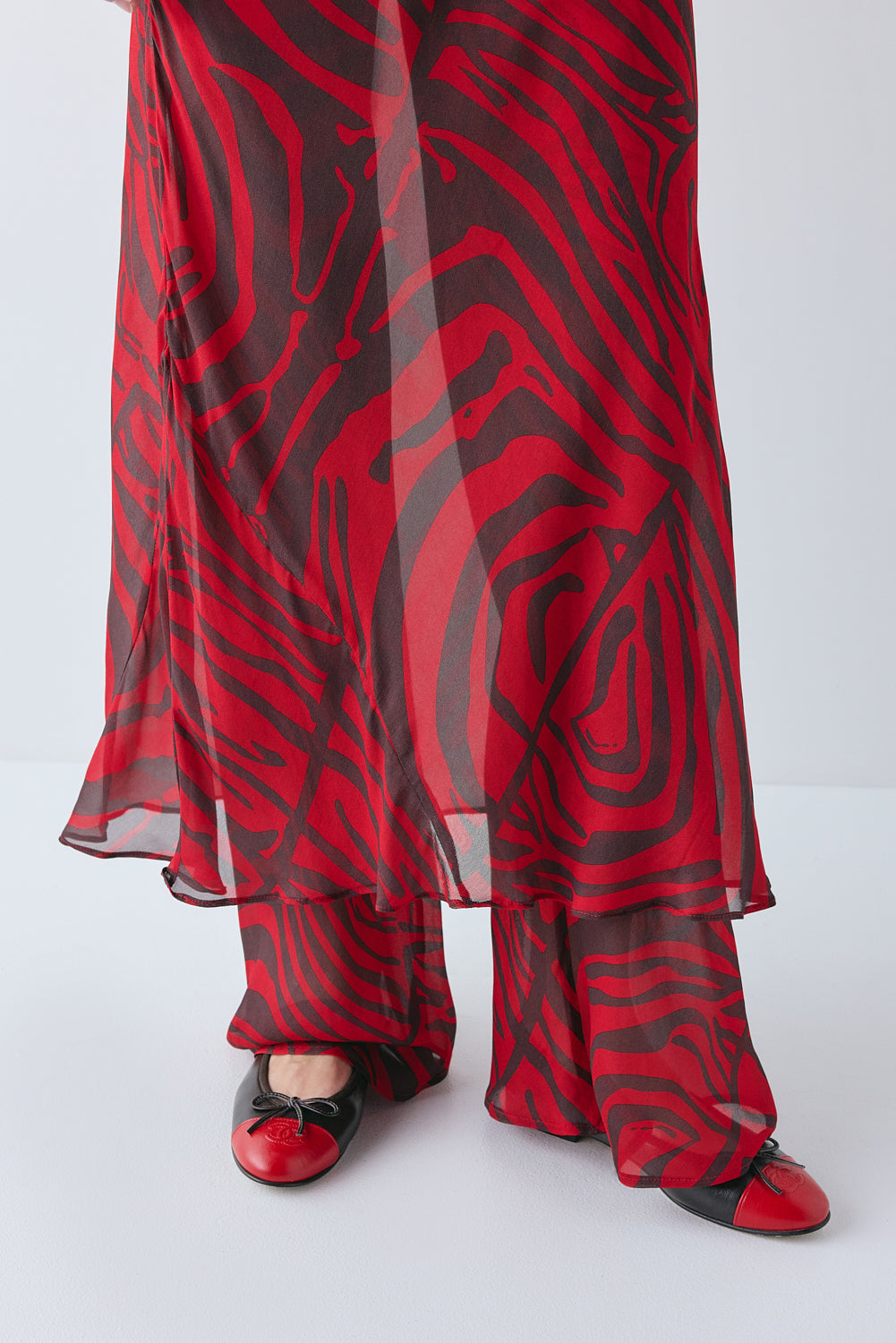 Remi Sheer Pants Red Zebra 
