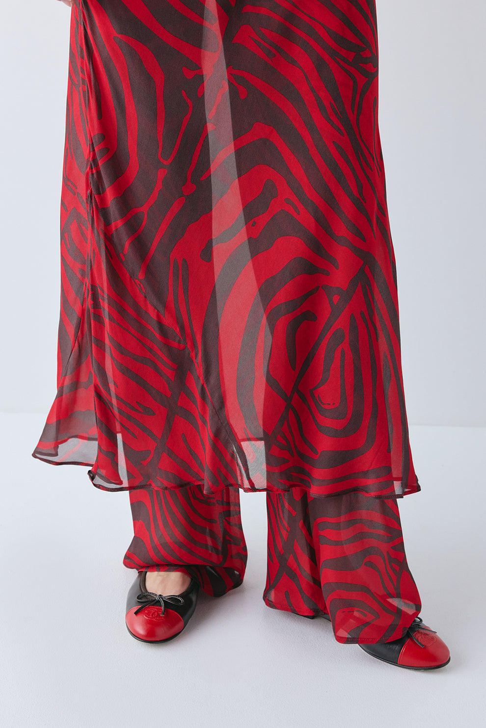 Remi Sheer Pants Red Zebra 