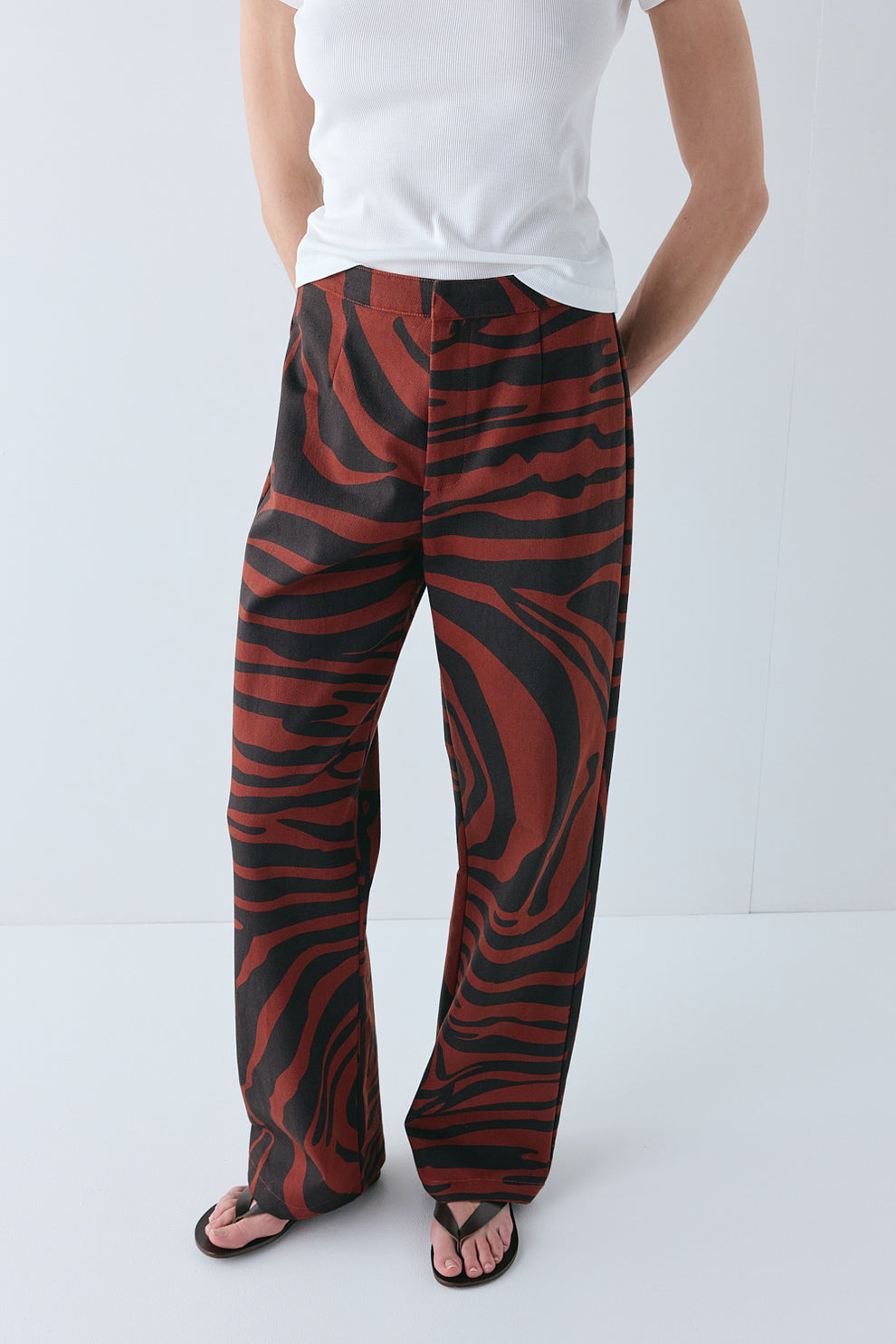 Rue Pants Maroon Zebra