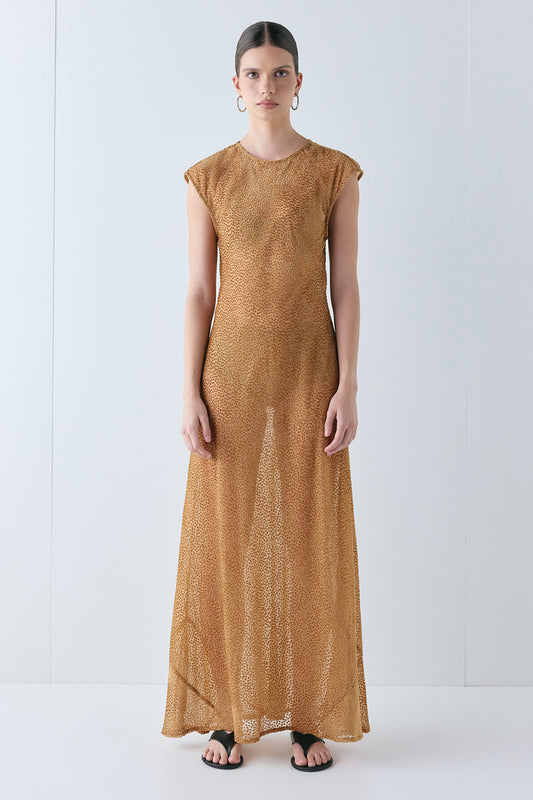 Grace Sheer Maxi Dress Amber - size:Miah:AU 6 / US 2
