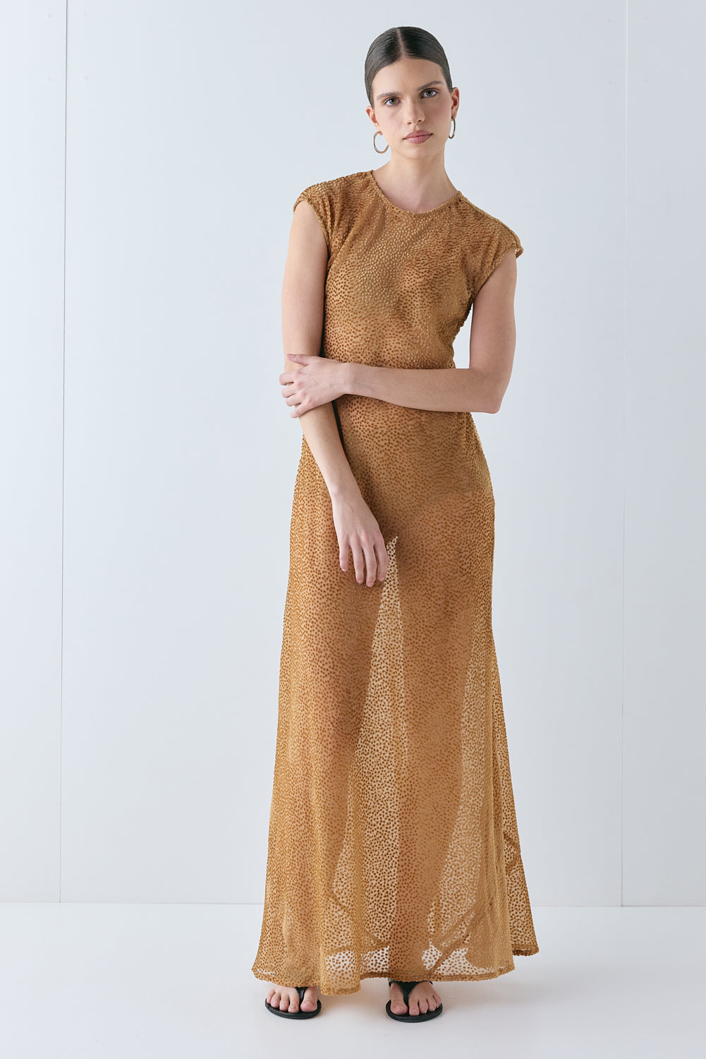 Grace Sheer Maxi Dress Amber
