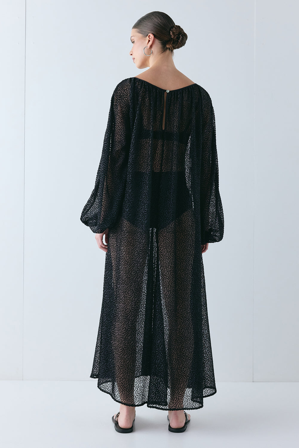 Fleur Sheer Maxi Dress Black